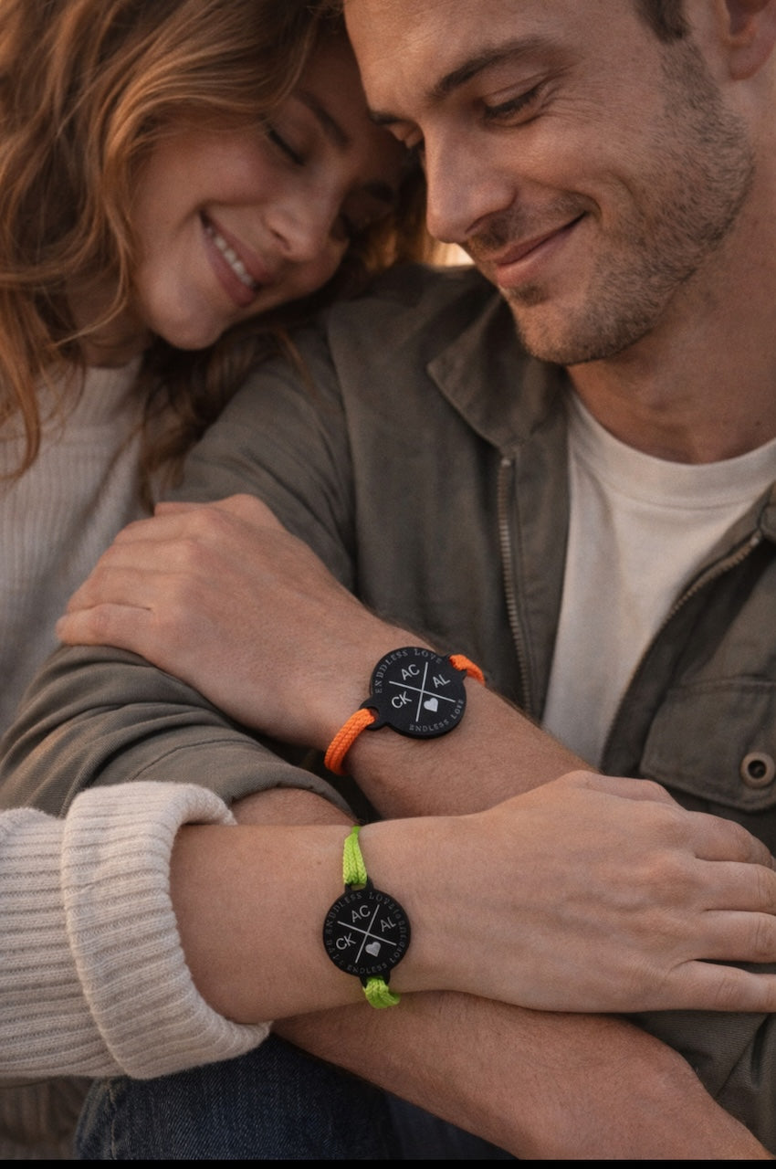 Familienarmband personalisiert mit Initialen -Happycoin Familienbande