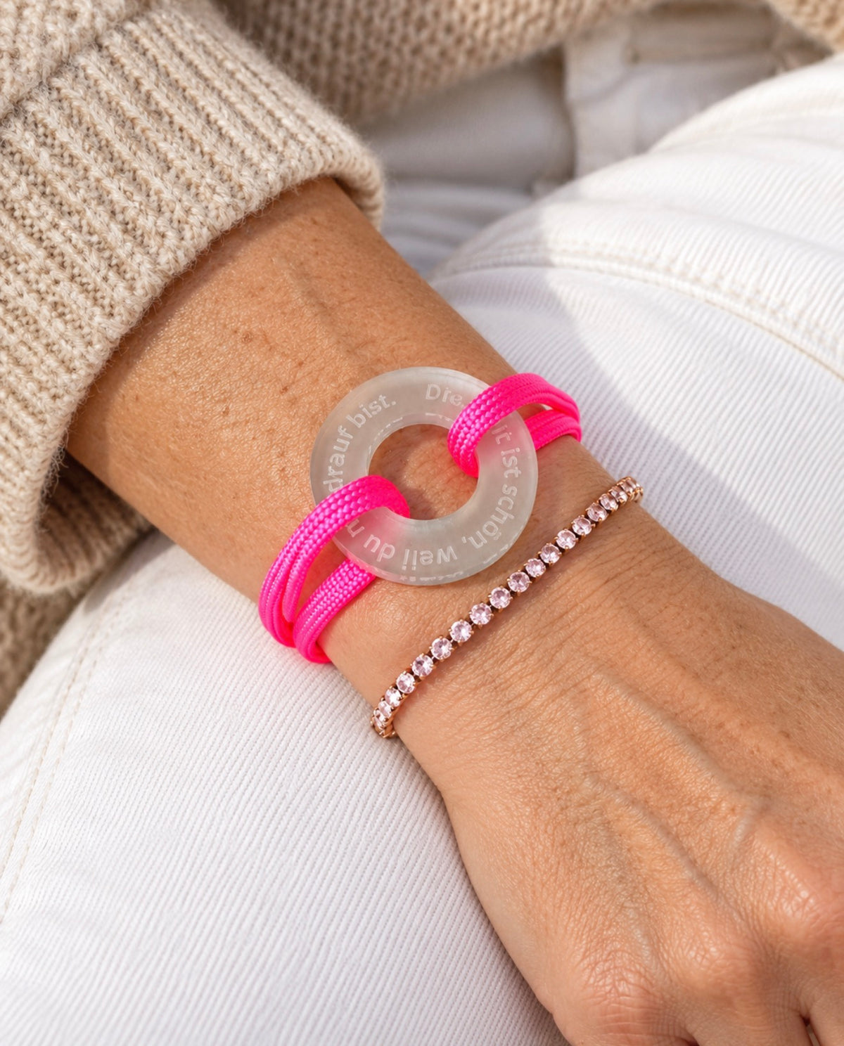 Lieblingsduo in Pink – Happycoin & Tennisarmband in Rosé