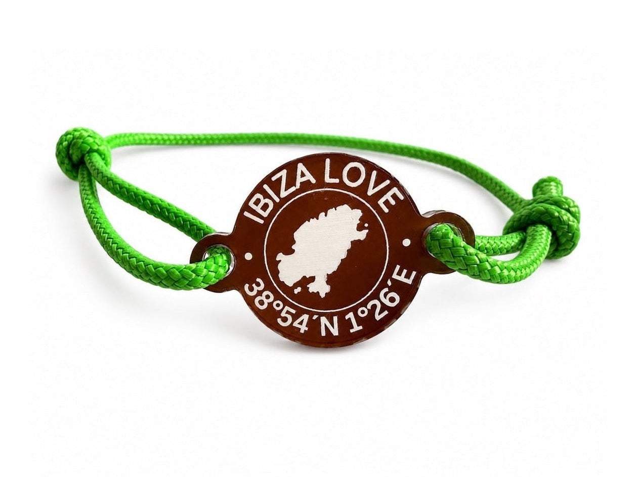 Ibiza Love Armband mit Koordinaten I Happycoin
