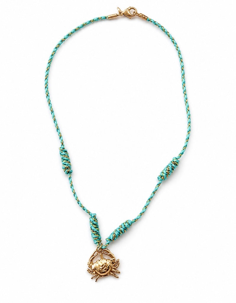 Limitierte Krebskette Gold -Maritime Sommerhalskette